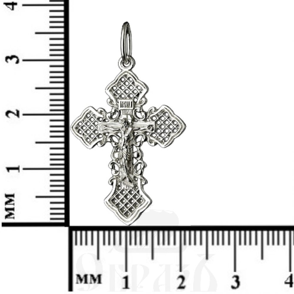 крест «распятие», серебро 925 проба с родированием (арт. 2-287-8)