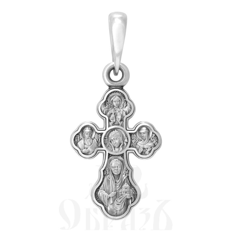 крест «распятие. святые покровители семьи», серебро 925 проба (арт. 101.827)