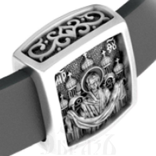 православный браслет «покров пресвятой богородицы», серебро 925 пробы с платинированием (арт. 22.211р+40.707)