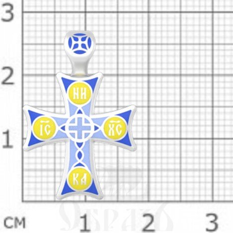 мальтийский крест, серебро 925 проба с родированием и эмалью (арт. 19.012р)