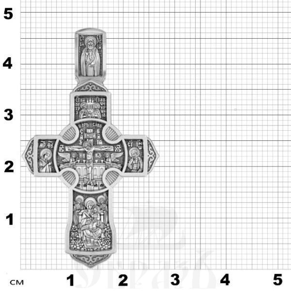 крест «чудотворный», серебро 925 проба с платинированием (арт. 17.071р)